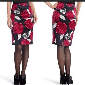 White House Black Market pencil skirt floral 0